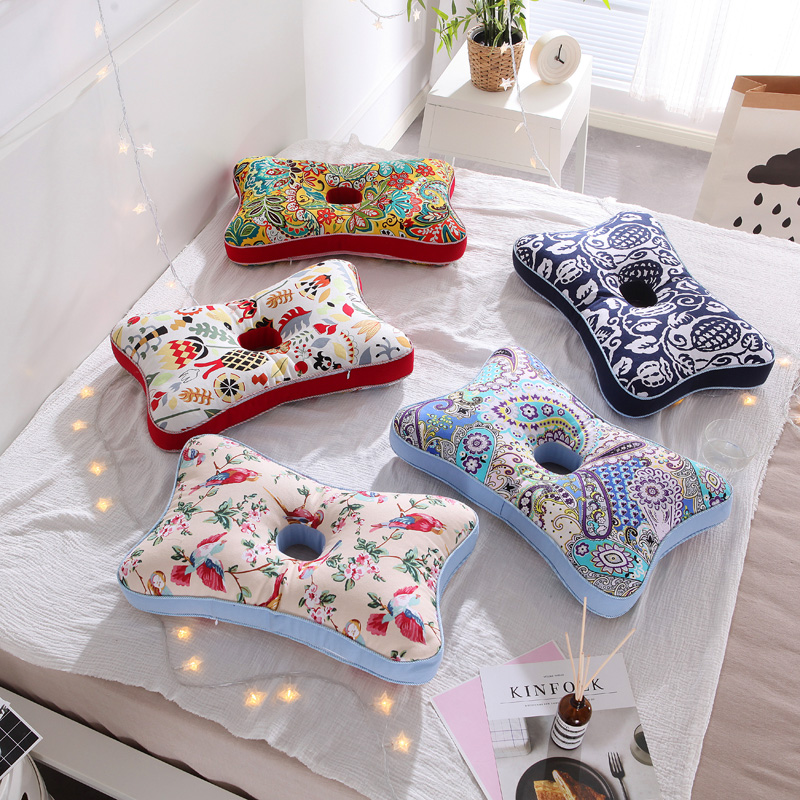 Cotton buckwheat pillow coarse cloth cervical pillow health care pillow ear buckwheat skin hard pillow core cervical pillow adult pillow