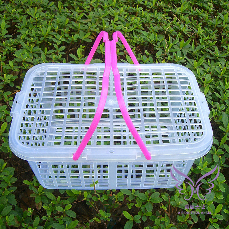 Manufacturers specially square Yang Mei Strawberry Basket handheld 5 pounds of white plastic fruit basket grape picking basket cover