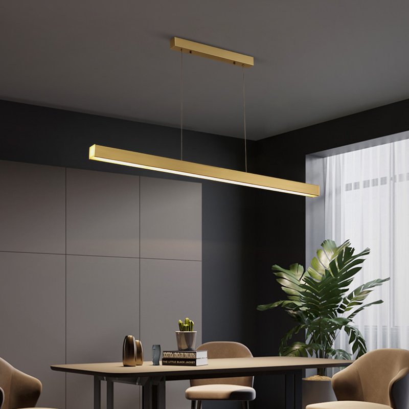 Total Copper Modern Light Lavish Dining Hall Chandelia Personality Creative Dining Room Table Lined Up Bar Table Kitchen Nordic Lamps