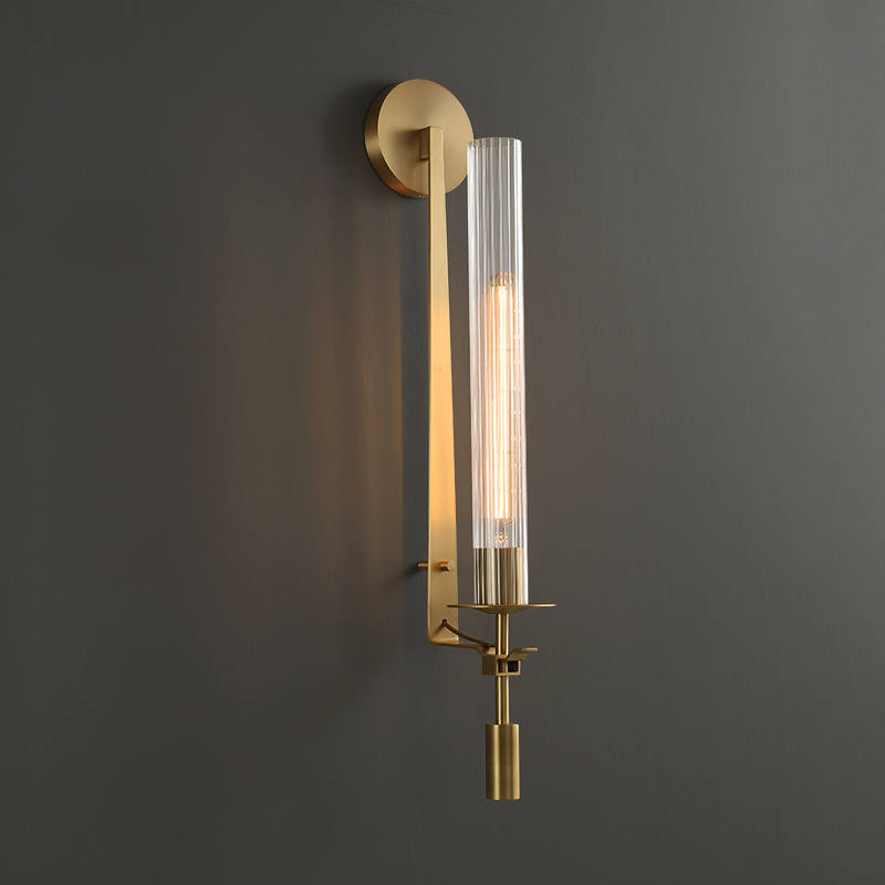 Postmodern classical full copper light extravagant wall lamp designer-like inter-room living-room Xuanguan Background wall lamp Bedroom headlights
