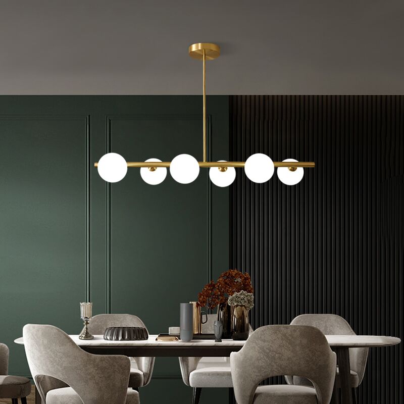 All copper dining room chandelier study table bar dining room post-modern light luxury designer creative Nordic lamp strip