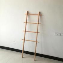 Solid wood small ladder rack Bedroom floor hanger Creative wall towel rack storage rack Bathroom towel rack