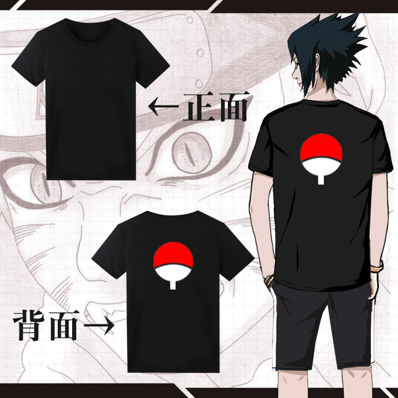Áo phông Naruto áo thun blogger ngắn tay Sasuke Naruto fan anime xung quanh áo khoác COS - Carton / Hoạt hình liên quan sticker gấu trúc