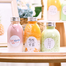 Net red milk tea bottle Yangzhi nectar disposable creative pet plastic fat cup juice drink with lid empty bottle