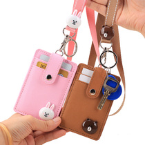 Room card with key ring card holder button pendant wallet bus card bag employee card card Yangcheng pass IC card double-sided