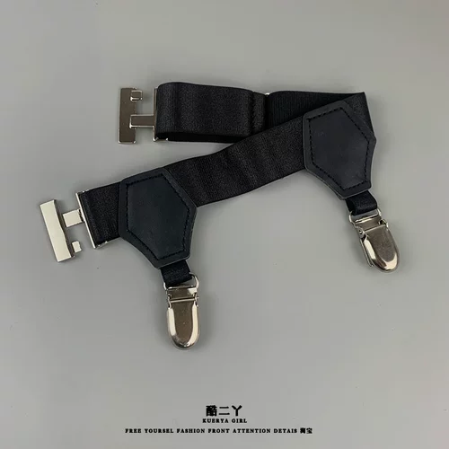 Нескользящая защитная застежка, портупея на ногу, носки, шнурок-держатель, ремень, аксессуар, эффект подтяжки, фиксаторы в комплекте, в стиле панк