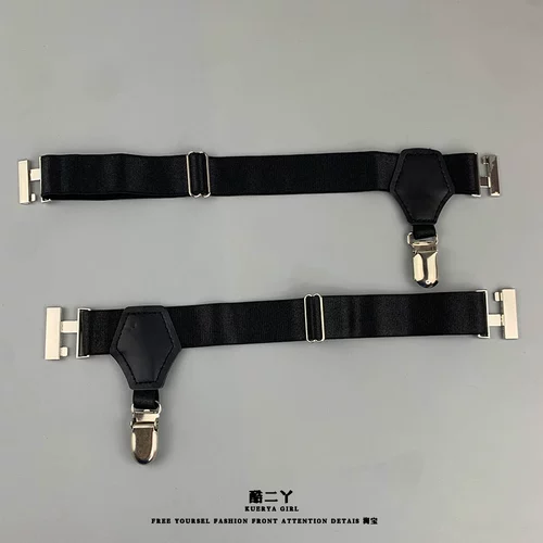 Нескользящая защитная застежка, портупея на ногу, носки, шнурок-держатель, ремень, аксессуар, эффект подтяжки, фиксаторы в комплекте, в стиле панк