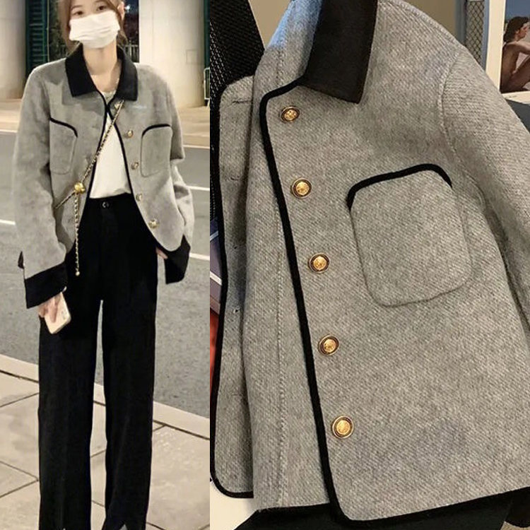 【620】Short Double-Sided Tweed Coat in Chanel Style, 2025 Autumn/Winter New French Style High-End Woolen Coat for Petite Figures