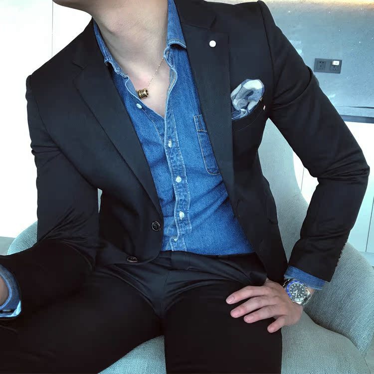 Mùa xuân 2018 rắn màu đơn giản phù hợp với quần áo nam mỏng phiên bản Hàn Quốc của áo khoác nhỏ phù hợp với xu hướng phù hợp với nam ao khoac nam