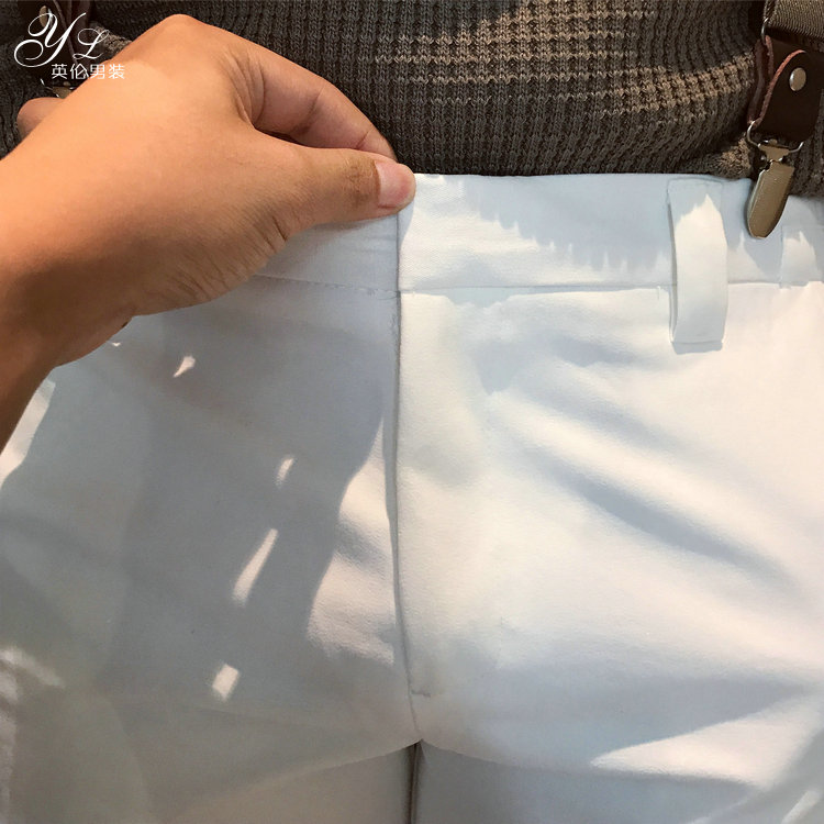 Đàn ông Hàn Quốc mùa hè nam Quần dài Hàn Quốc quần tây quần dài quần trắng Hàn Quốc quần chân quần quần giữ nhiệt nam