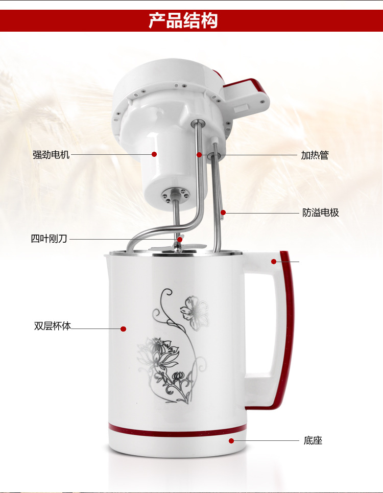 Ai Baili Soymilk Hộ gia đình Bộ lọc miễn phí Không có dư lượng Có thể là đậu khô Đậu ướt Gạo Rice Rice Grain may xay dau nanh