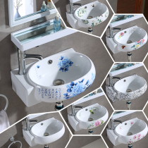  Mini small hanging basin Wall-mounted washbasin Ceramic bathroom washbasin Balcony washbasin 