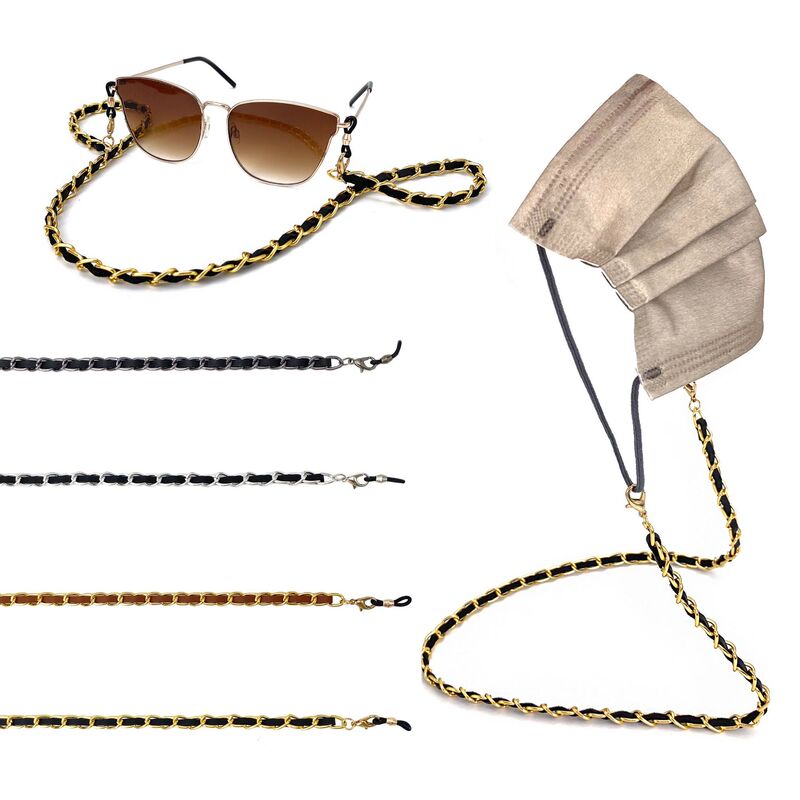 Clove Small Fragrance Style Glasses Chain, Elegant Leather Sunglasses Decorative Chain, Mask Chain, Travel Photography Fashion Accessory