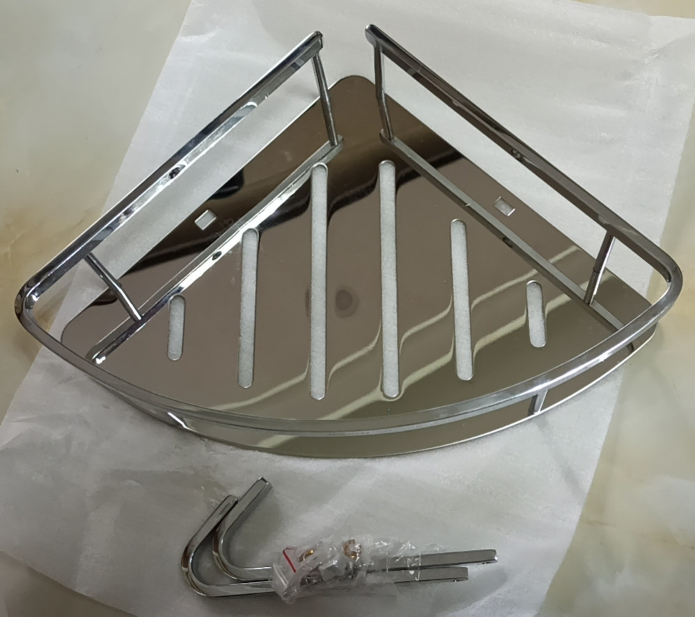 Nine-Shepherd Bathroom Pendant Stainless Steel Bright Face Single Layer Double Triangle Shelve Corner Shelf 937147937023