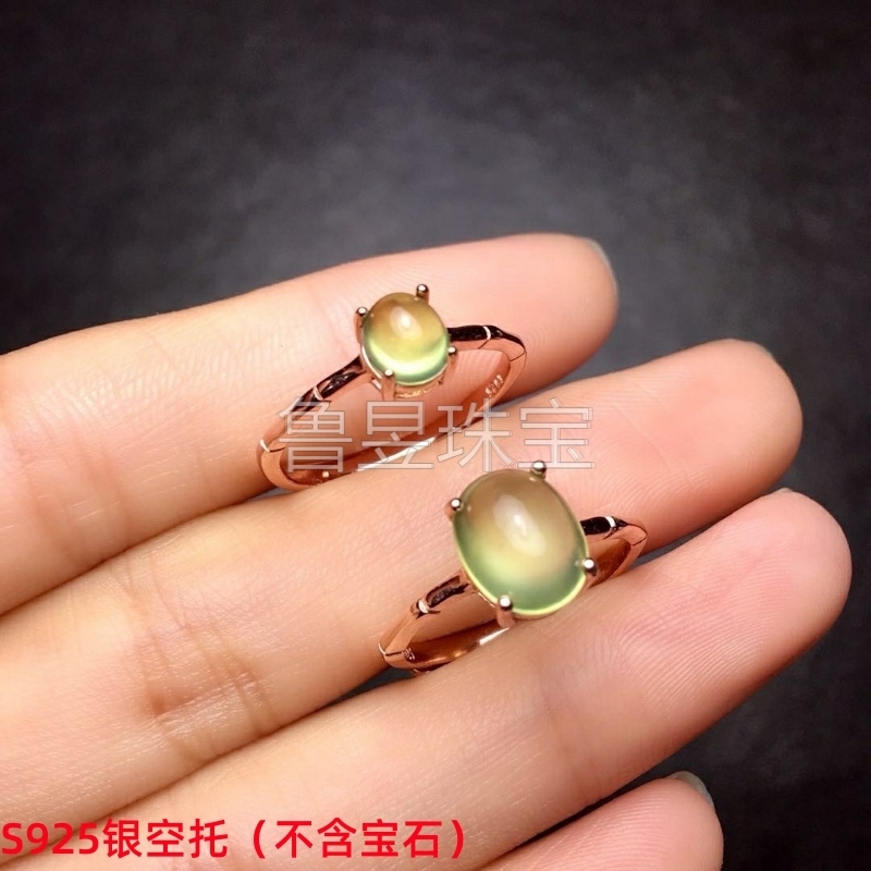 s925 Silver ring Empty trust female oval 4*54*65*65*76*87*98*10 Simple small ring drag