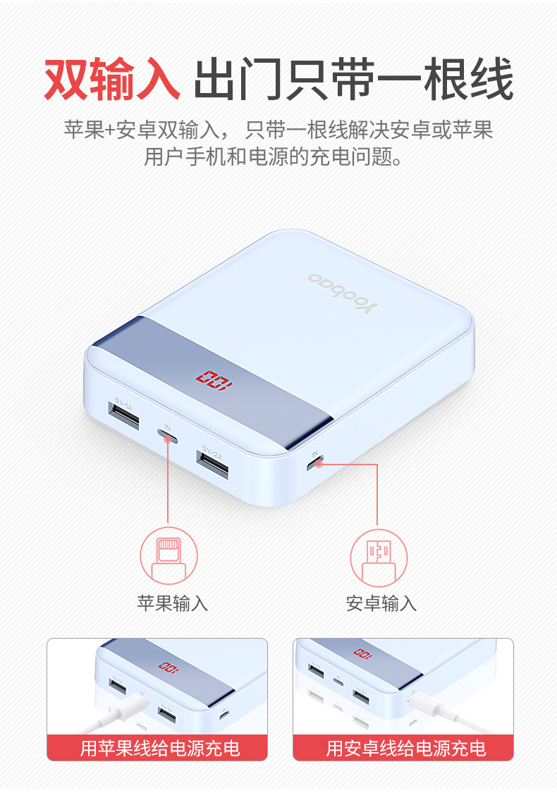 Yu Bo sạc kho báu 10.000 mA cầm tay nhỏ gọn nhỏ dễ thương điện thoại di động màn hình LCD phổ biến điện thoại di động Huawei OPPO kê của Apple Phổ nhân vật hoạt hình Oki kho báu dung lượng lớn - Ngân hàng điện thoại di động xiaomi sạc dự phòng