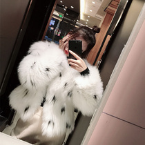  Net red fox hair braided fur coat short female long-sleeved Korean white fluffy coat thin
