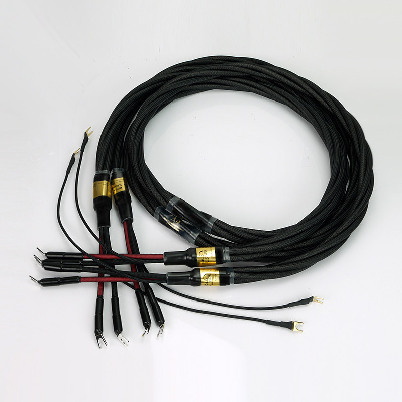 REFAND Lefan GOLD HUB gold hub SGS gold and silver conductor HIFI fever speaker line banana Y plug