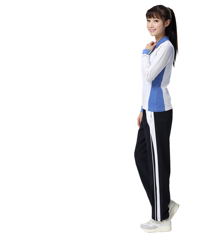 Đồng phục nữ trung học chính hãng Thâm Quyến áo sơ mi dài tay + quần dài thể thao mùa xuân và mùa thu - Đồng phục trường học / tùy chỉnh thực hiện thời trang bé gái