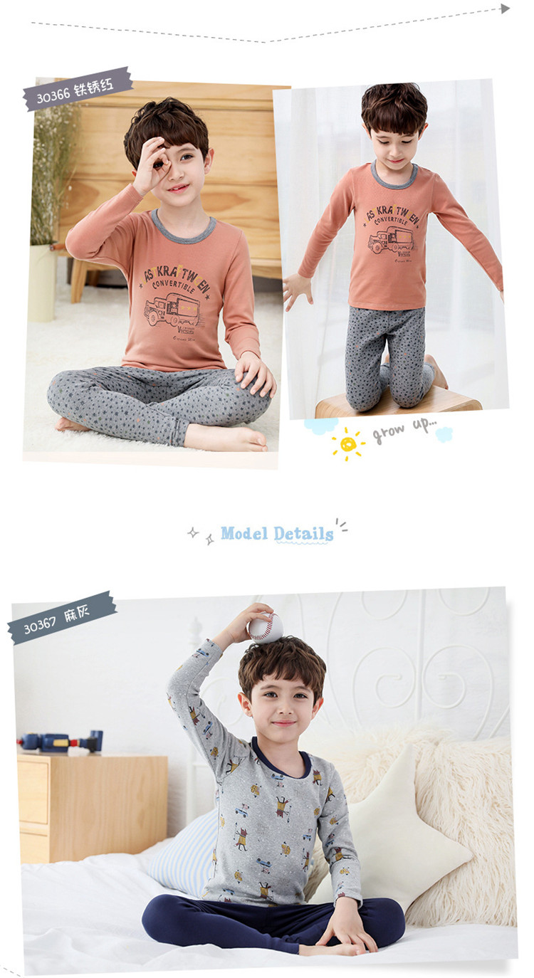 Inbolon boy đồ lót nhiệt đặt cotton mỏng Leica quần mùa thu trẻ em trong áo len cotton trẻ em lớn đồ bộ mặc nhà cho be gái 12 tuổi
