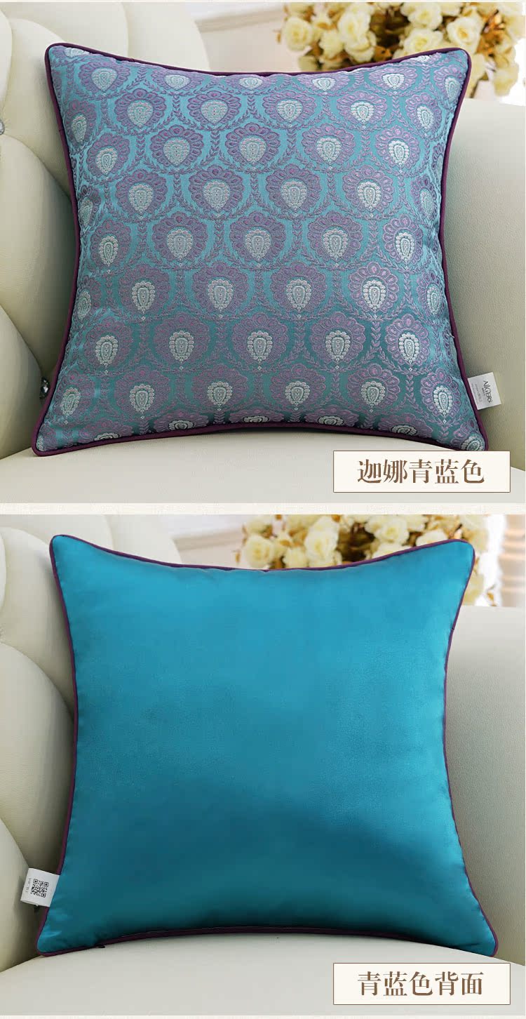 Đệm Nữ hoàng Mới Châu Âu Jacquard Giường Đệm Đệm Văn phòng Sofa Sofa Gối Lớn Gối Gối - Trở lại đệm / Bolsters bộ chăn gối văn phòng giá rẻ