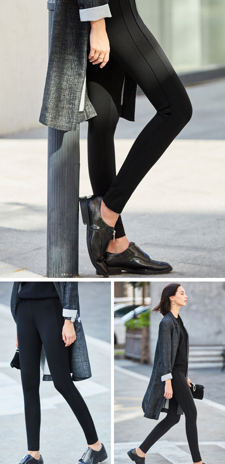 JII AMII2019 mùa thu mới mặc quần legging đen phần mỏng Slim co giãn eo cao quần nữ - Khởi động cắt shop quần áo nữ gần đây