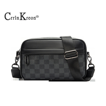 Crrln Kreon shoulder bag men's bag fashion brand leather bag cross-body bag casual slung small backpack men