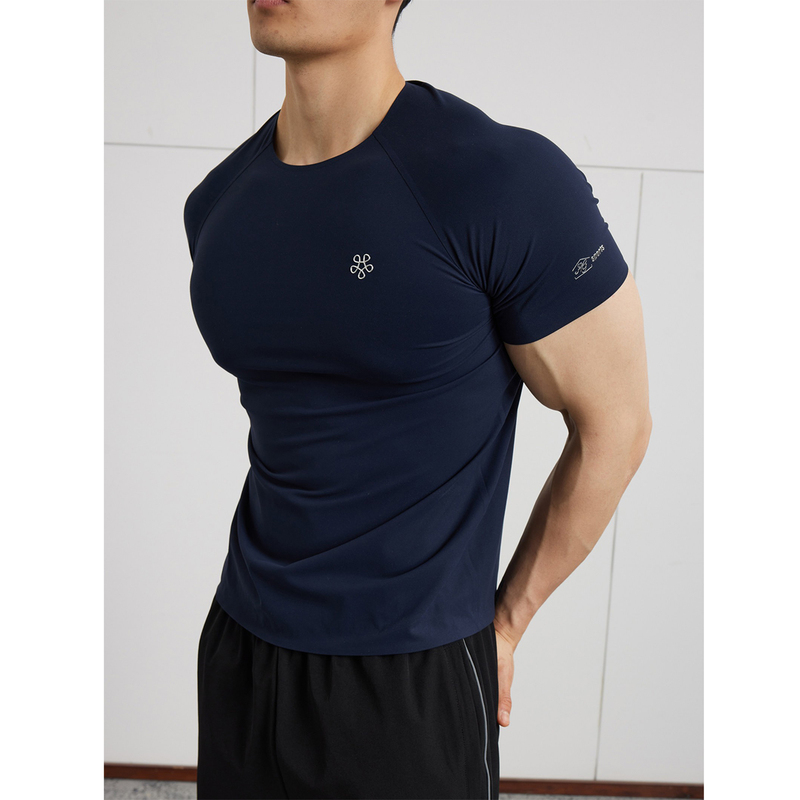 Afterglow Seamless Adhesive Training Bodysuit Lycra Fabric Makes You Look Bigger, Fitness Sports Short-Sleeved Shirt