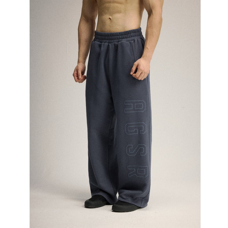 Afterglow Loose-Fitting Warm Fleece-Lined Commuter Pants Foam-Printed Cotton-Feel Fitness Sports Sweatpants