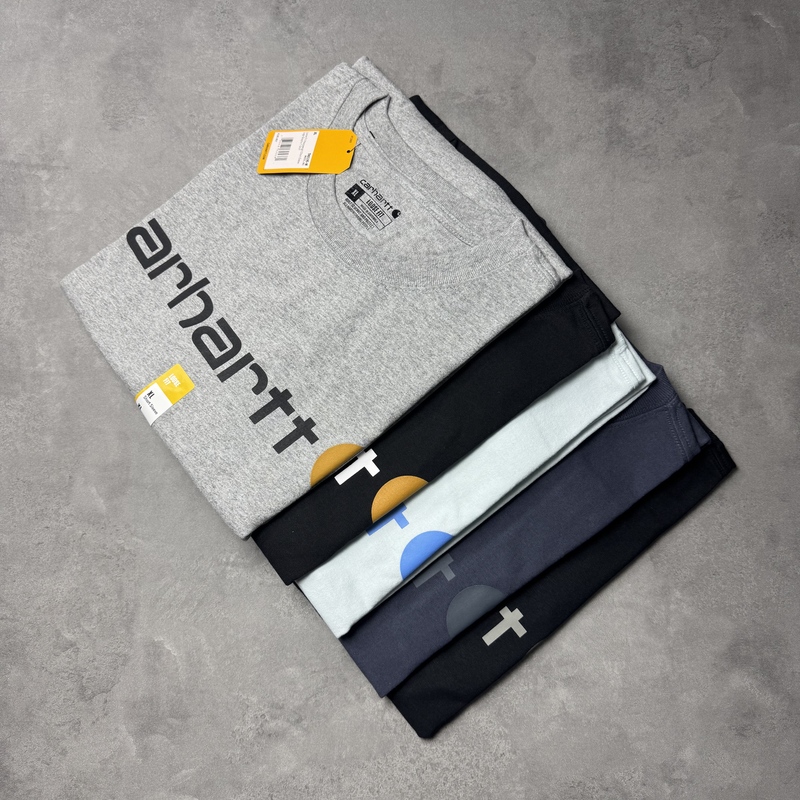 Authentic In-Stock Carhartt K195 Classic Letter Logo Basic Workwear Style Short-Sleeve T-Shirt