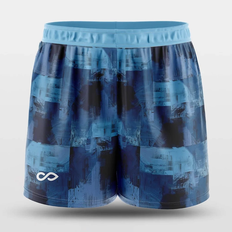 Patchwork American-Style Basketball and Football Fitness Crossfit Shorts, Summer Full-Print Sports Shorts