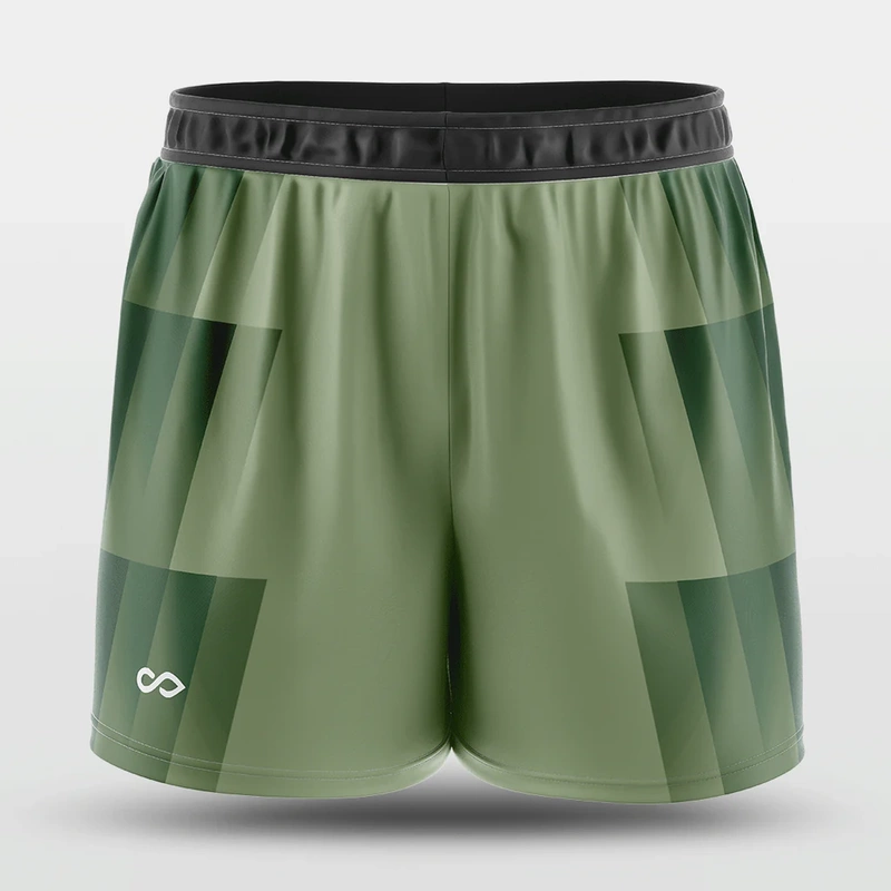 Green Forest Quick-Drying American Basketball Football Fitness Crossfit Shorts Three-Quarter Length Summer All-Over Print Sports Shorts