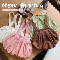 Chen Dayu L Mom Baby Flower Shorts 2022 Fall Baby Baby Strap Baby Bowl Hanging Shorts Ocean Ocean