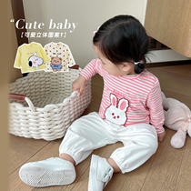 Chen Dayu L Mom Baby Girls Long sleeve t shirt Autumn Clothing 2022 New Baby Cartoon T Shirt Baby Shoot Blade