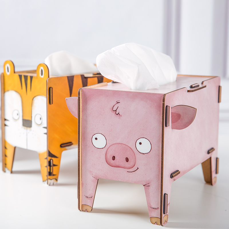 German imported tissue box Red Dot Design Award environmental protection creative DIY assembly animal tissue napkin napkin toilet paper box