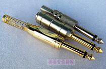 Factory direct sales gold-plated 6 5mm signal cable head spring tail guitar audio plug mixer microphone plug