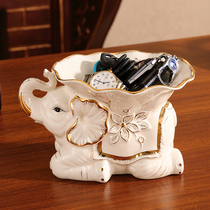 Lucky elephant European-style porch entrance door shoe cabinet put key storage decoration living room home countertop small decorations