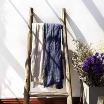 Qingyan Miaomiao autumn and winter cotton and linen scarf womens silk scarf color matching European American Japanese and Korean style lady plain forest scarf