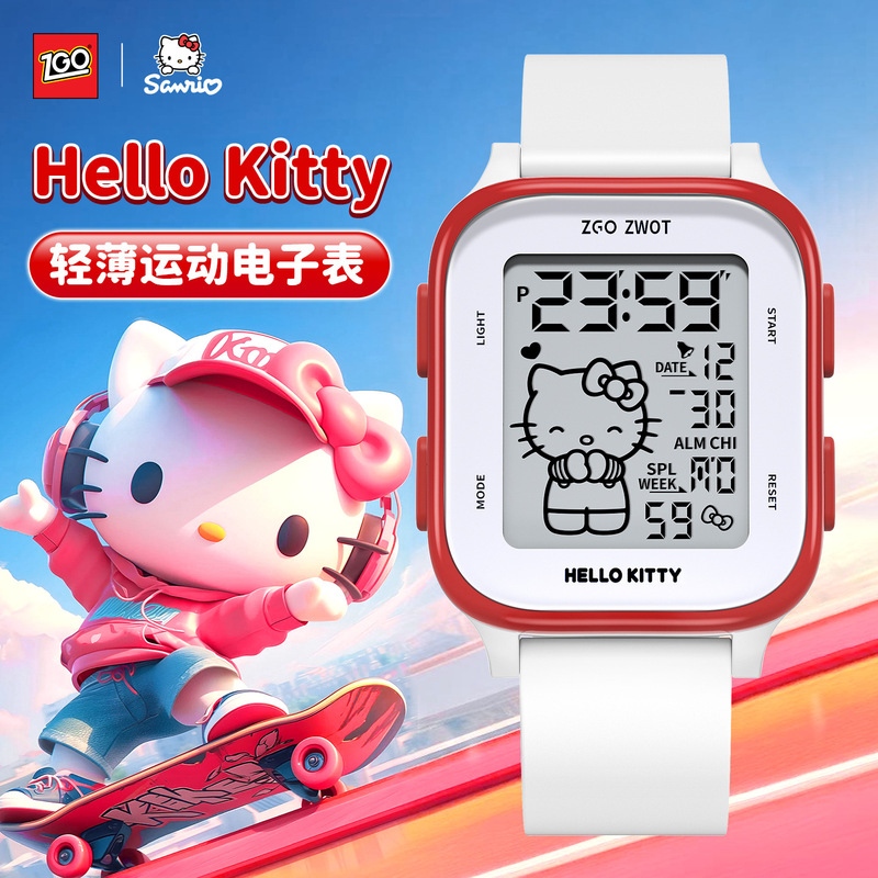 Authentic Hong Kong Hello Kitty Watch for Girls, Suitable for Middle and High School Students, for Class Use, Timekeeping, Waterproof Electronic Watch, Gift
