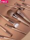 Msq/Meisika 10-Piece Mocha Makeup Brush Set Soft Makeup Brushes for Beginners Soft-Bristled Portable Brush Set