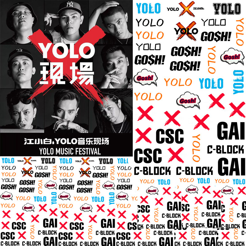 2019 YOLO music Festival fans should help tattoo stickers GOSH face stickers yolo color tattoo stickers waterproof customization