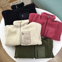 OEM original Uniqlo K polar fleece childrens clothing jacket jacket autumn and winter lamb velvet cardigan warm cotton-padded clothes