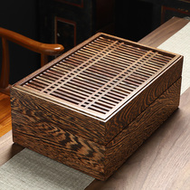 Chicken wing wood tea tray Multi-function with storage box Simple drawer-style solid wood household tea table-style tea sea tray