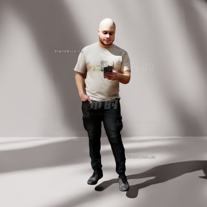 blender光头男士模型_blender布的50