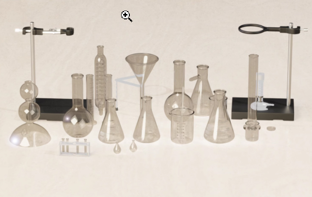 blender Obj Fbx化学实验室试管烧杯量杯容器模型