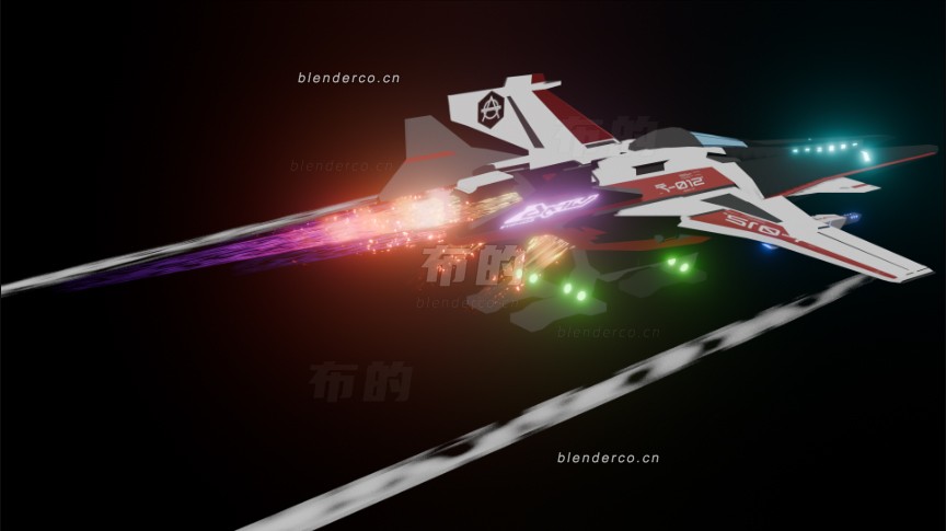 blender卡通小飞机模型_blender布的，三渲二