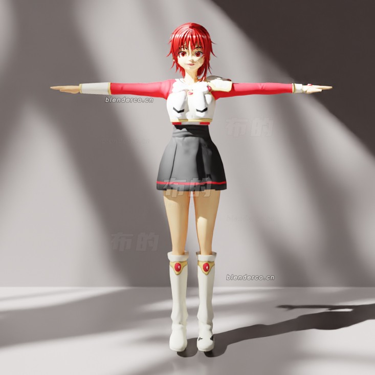 blender露西角色绑定模型_blender布的06