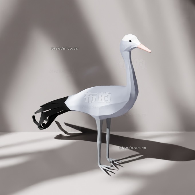 blender低聚苍鹭模型_blender布的22