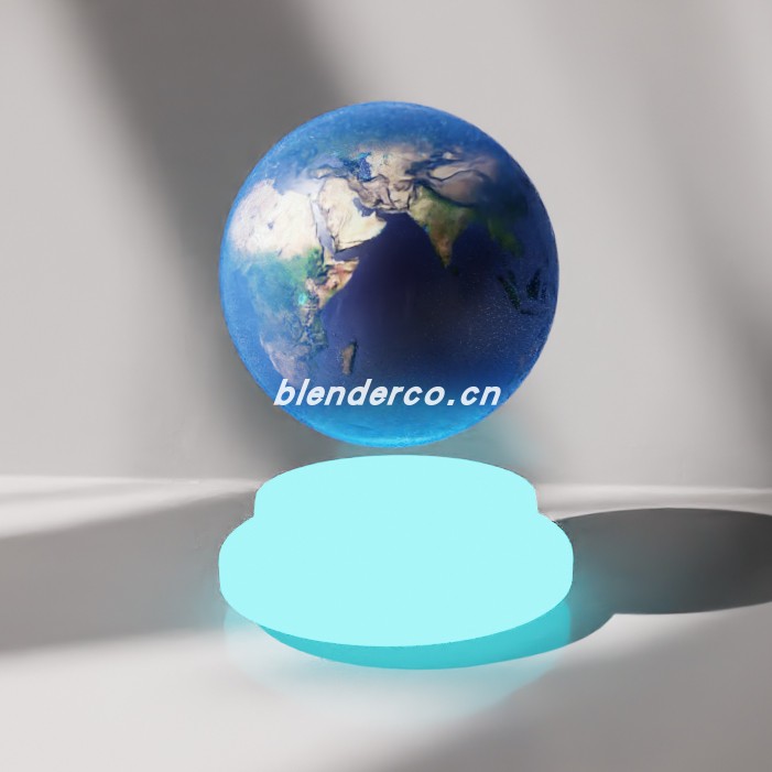 blender悬浮地球装饰品模型_blender布的35