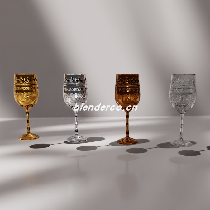 blender葡萄酒杯模型_blender布的75